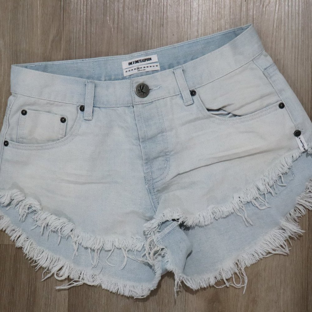 One by One Teaspoon x Brandos frayed hem cutoff shorts